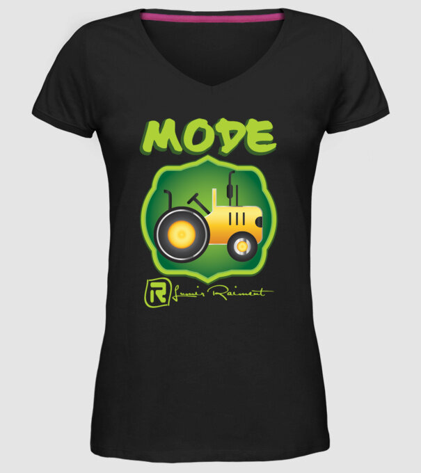 Baby tractor model negru pe tricou
