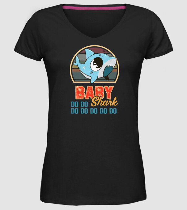 BabyBOY shark model negru pe tricou