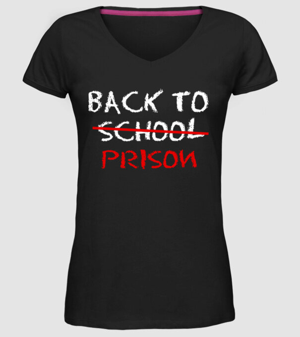Back to prison - școală model negru pe tricou