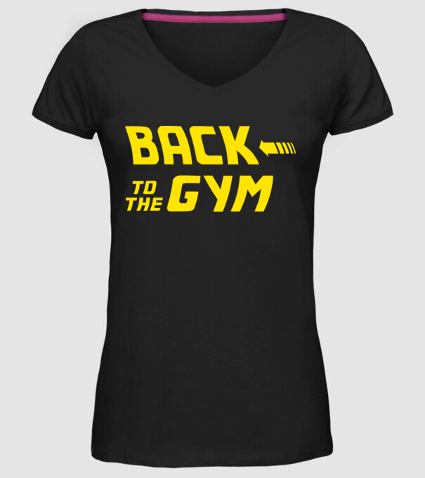 Back to the gym model negru pe tricou