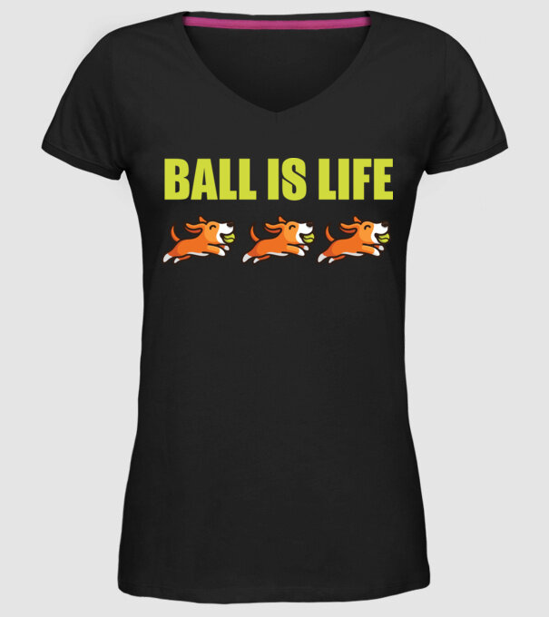 Ball is life model negru pe tricou