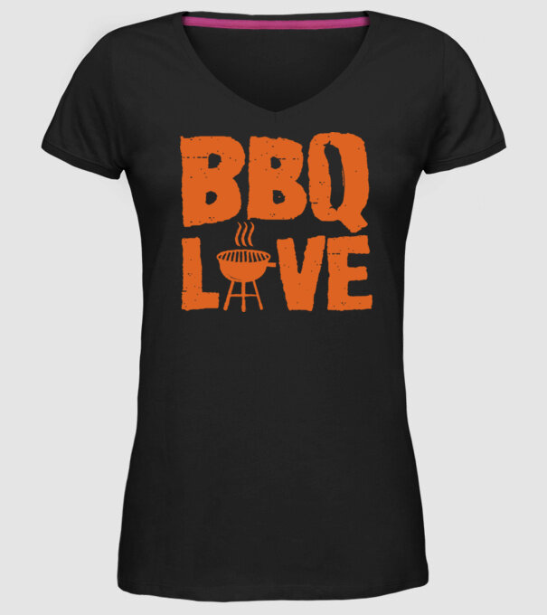 BBQ LOVE model negru pe tricou