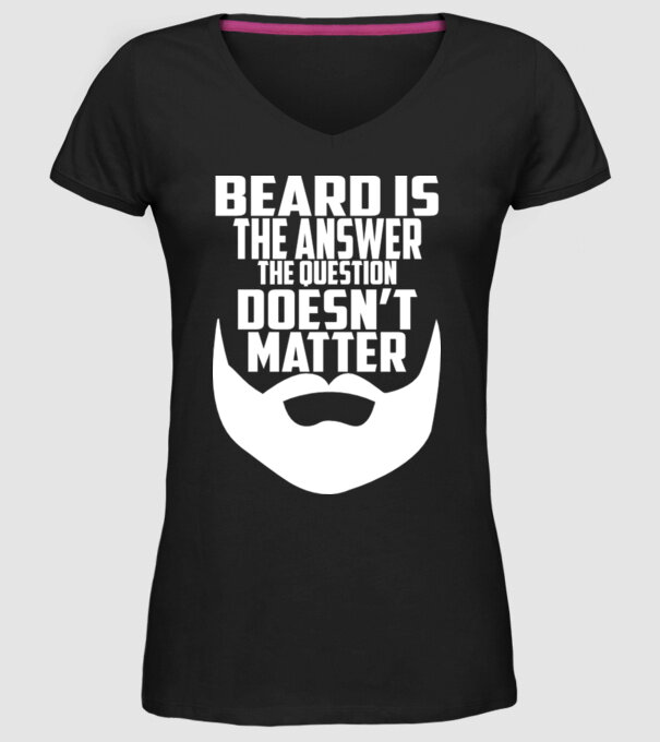 Beard is the answer model negru pe tricou