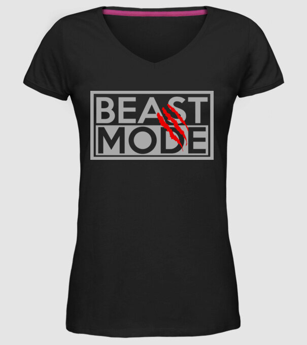 Beast mode model negru pe tricou