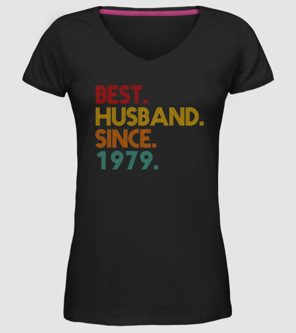 best husband since 1979 retro model negru pe tricou