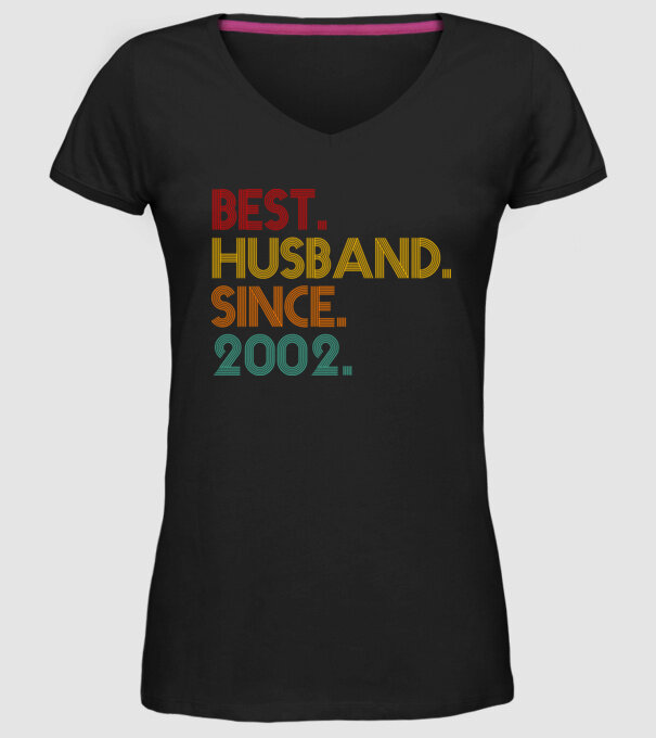 best husband since 2002 retro model negru pe tricou