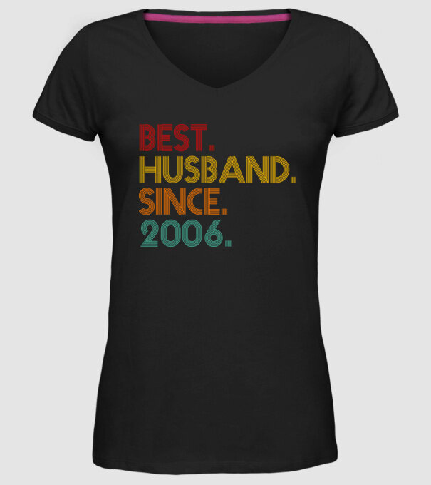best husband since 2006 retro model negru pe tricou