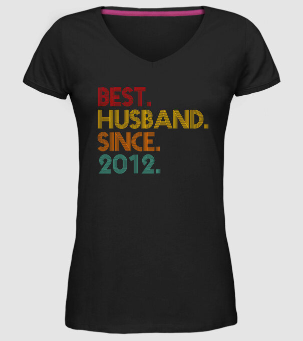 best husband since 2012 retro model negru pe tricou