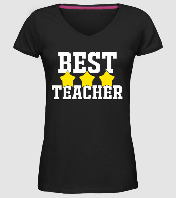 Best teacher model negru pe tricou