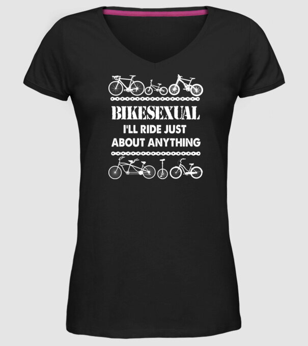 Bikesexual white model negru pe tricou
