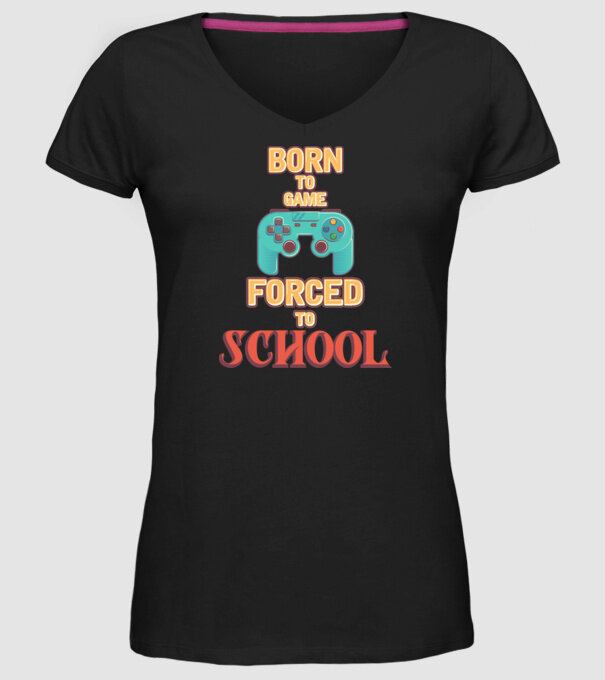 Born to game model negru pe tricou