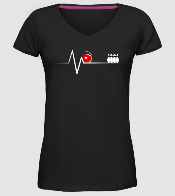 Bowling EKG model negru pe tricou