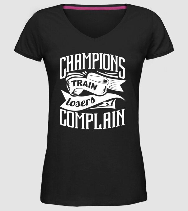champions train model negru pe tricou
