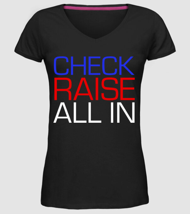 Check Raise model negru pe tricou