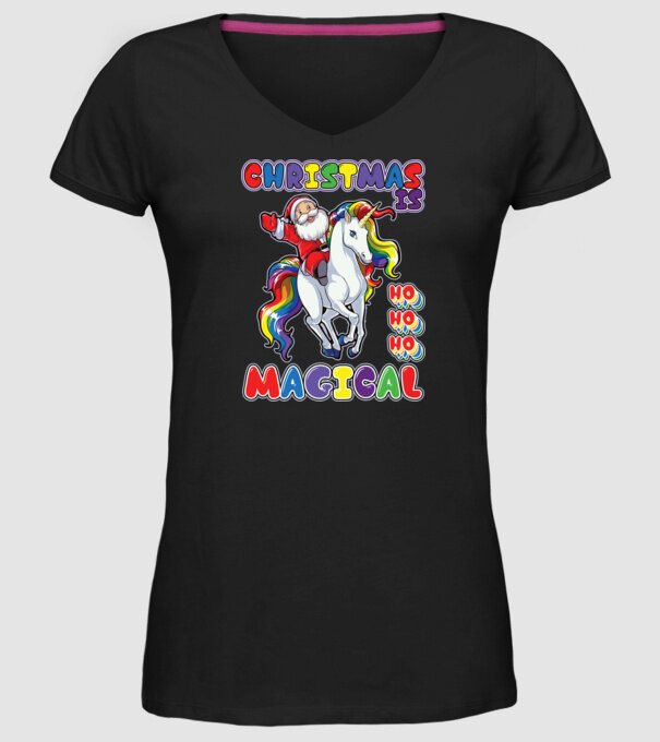 CHRISTMAS IS MAGICAL model negru pe tricou