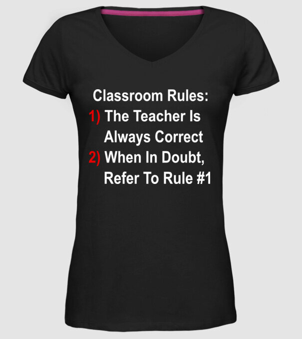 Classroom rules model negru pe tricou