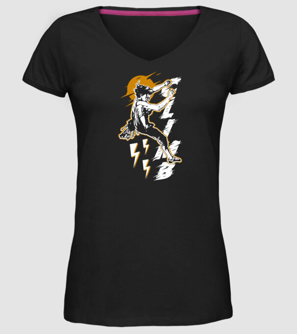 CLIMB retro model negru pe tricou