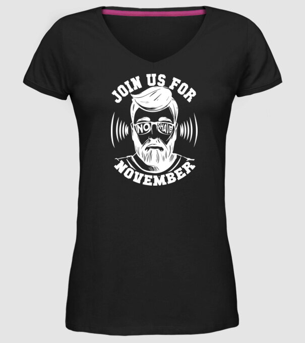Alătură-te mișcării No Shave November (engleză) model negru pe tricou