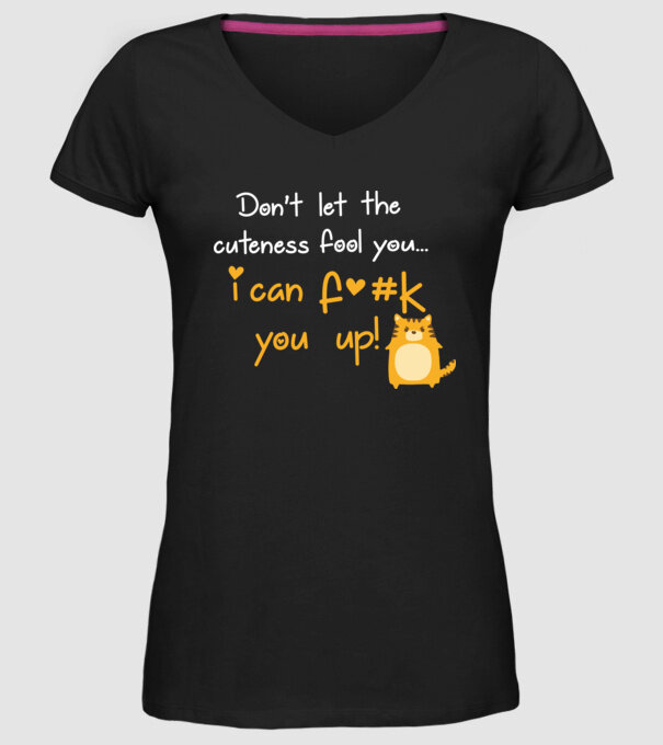 Cuteness model negru pe tricou