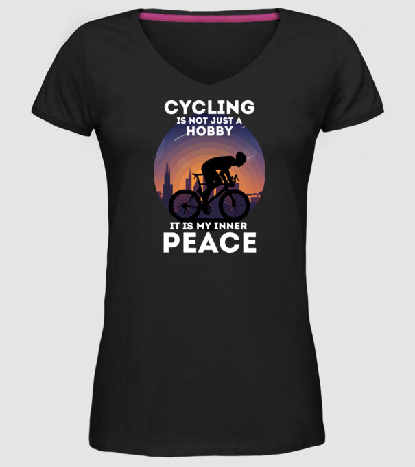 cycling is not just a hobby model negru pe tricou