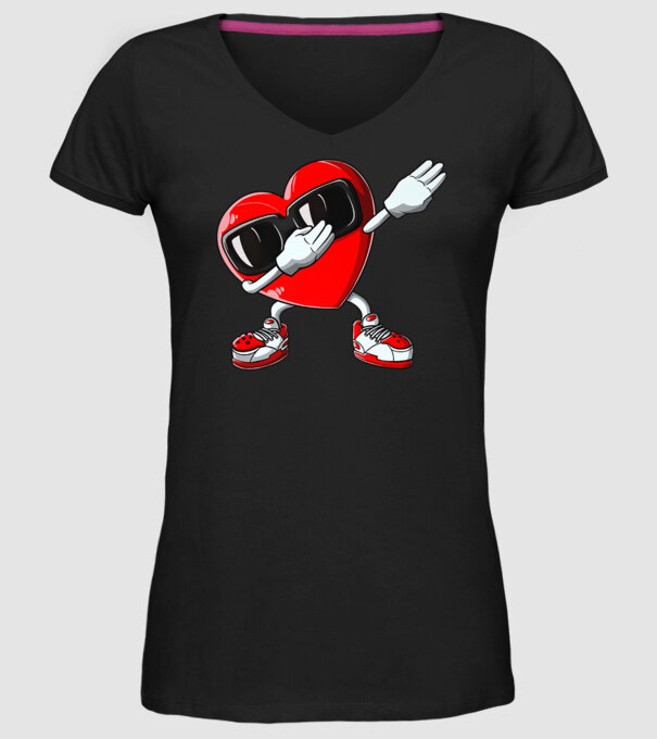 Dab inima model negru pe tricou