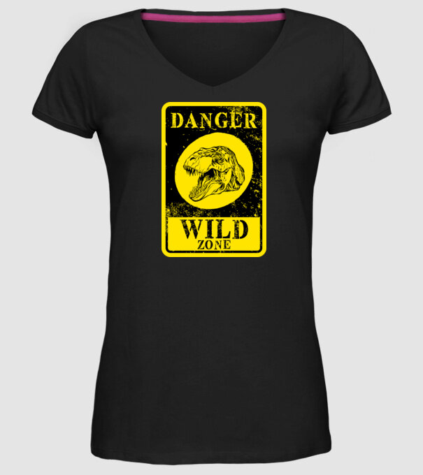 Danger wild zone model negru pe tricou