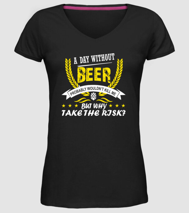 Day without beer model negru pe tricou