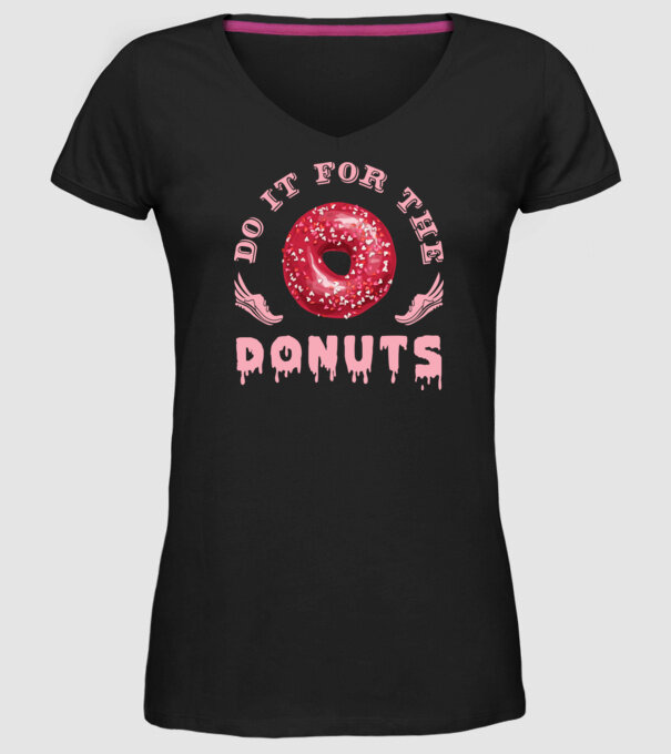 Do it for the donuts model negru pe tricou