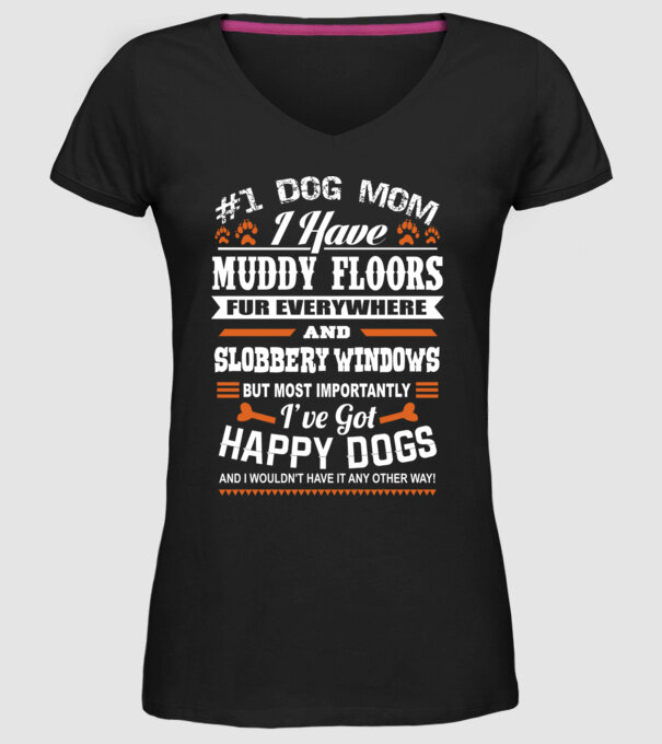 Dog mom be like model negru pe tricou