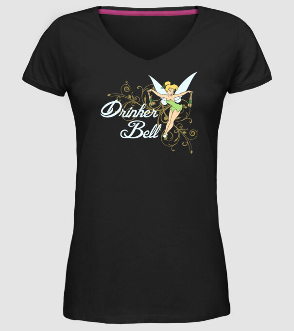 Drinkerbell model negru pe tricou