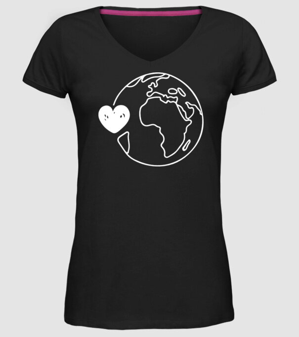 EarthLogo model negru pe tricou