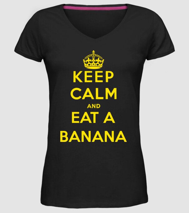 Eat banana model negru pe tricou