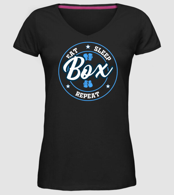 eat sleep box repeat model negru pe tricou