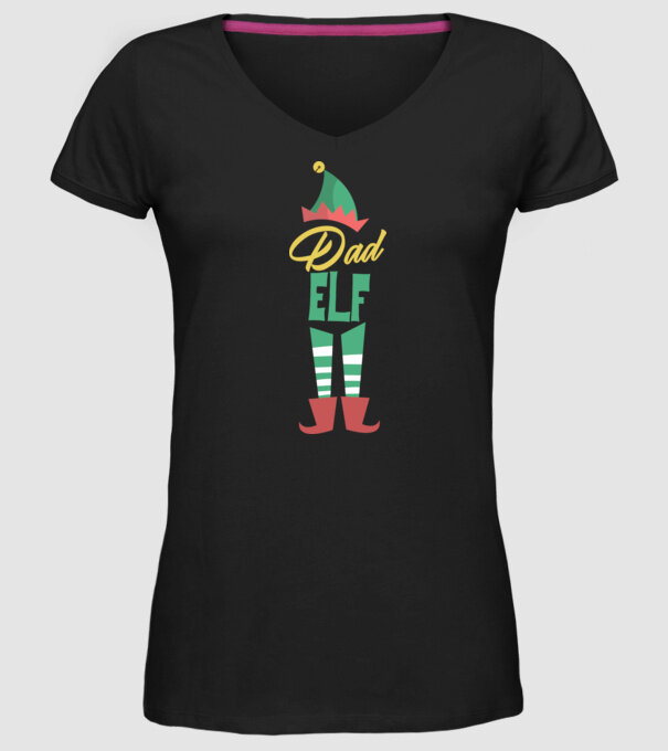 Elf family dad model negru pe tricou