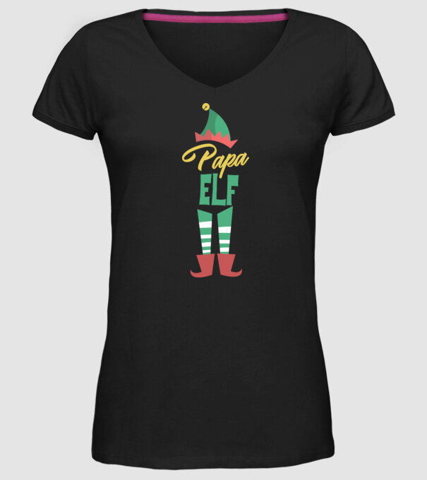 Elf family bunic model negru pe tricou