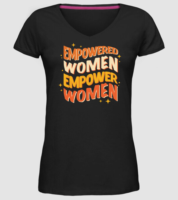 Empowered women empower women model negru pe tricou