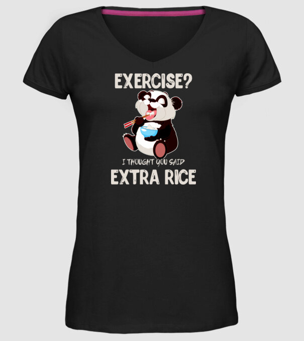 Exercise panda light model negru pe tricou