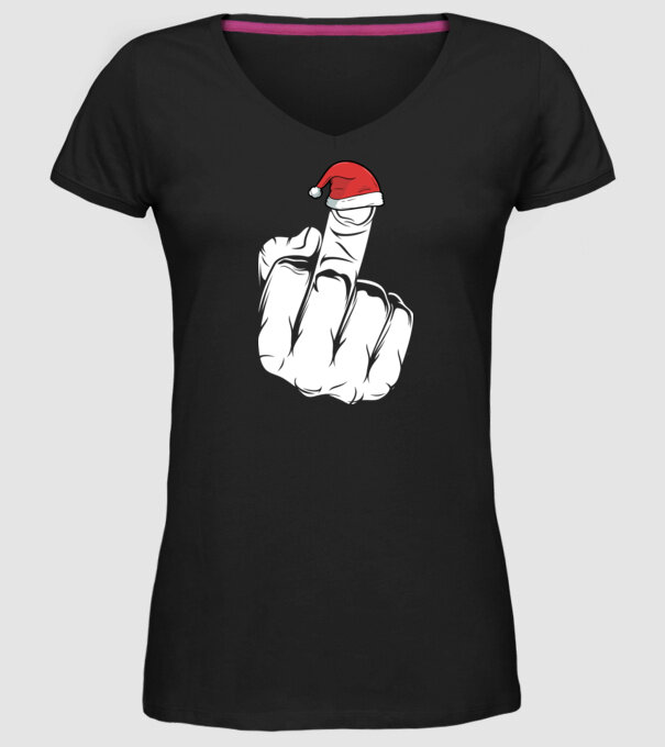 f u christmas model negru pe tricou