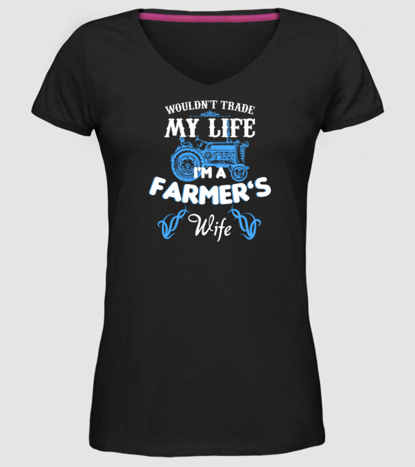 'Farmer''s wife' model negru pe tricou