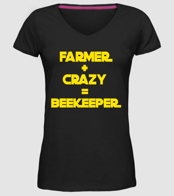 Farmer crazy beekeeper model negru pe tricou