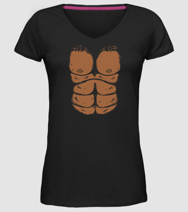 Piept de gorilă carnaval model negru pe tricou