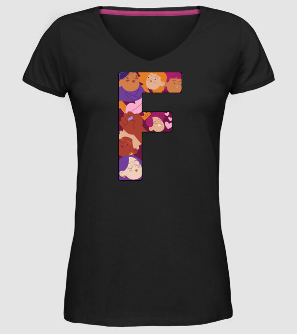 Feminism model negru pe tricou