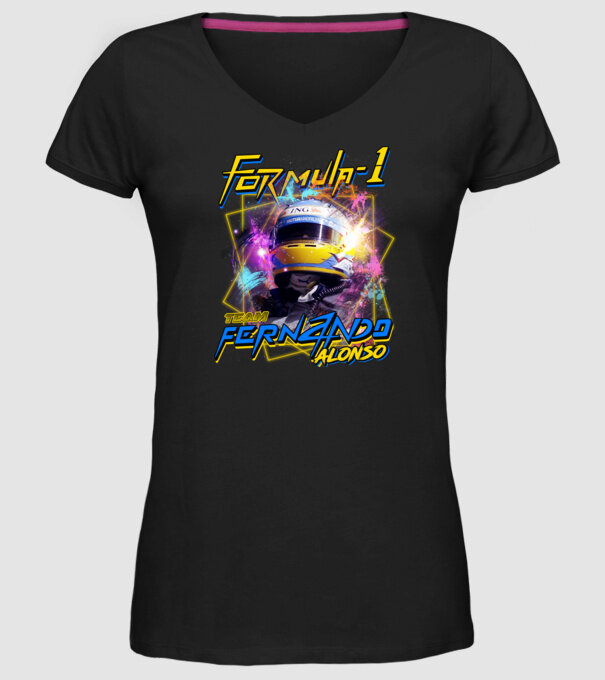 FORMULA 1 ALONSO model negru pe tricou