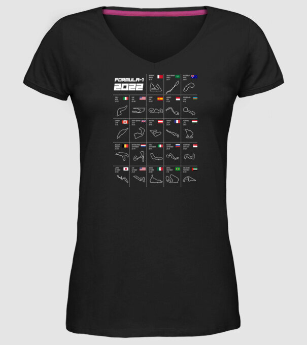Formula 1 tracks 2022 model negru pe tricou