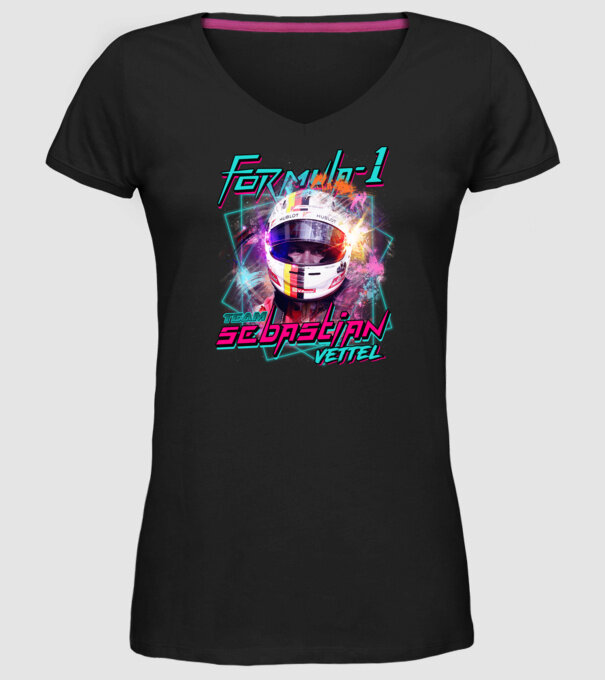 FORMULA 1 VETTEL model negru pe tricou