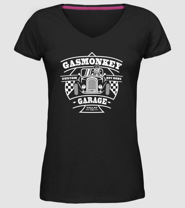 Gas Monkey model negru pe tricou