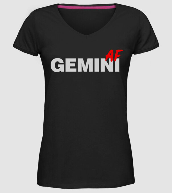 GEMINI as fuck model negru pe tricou