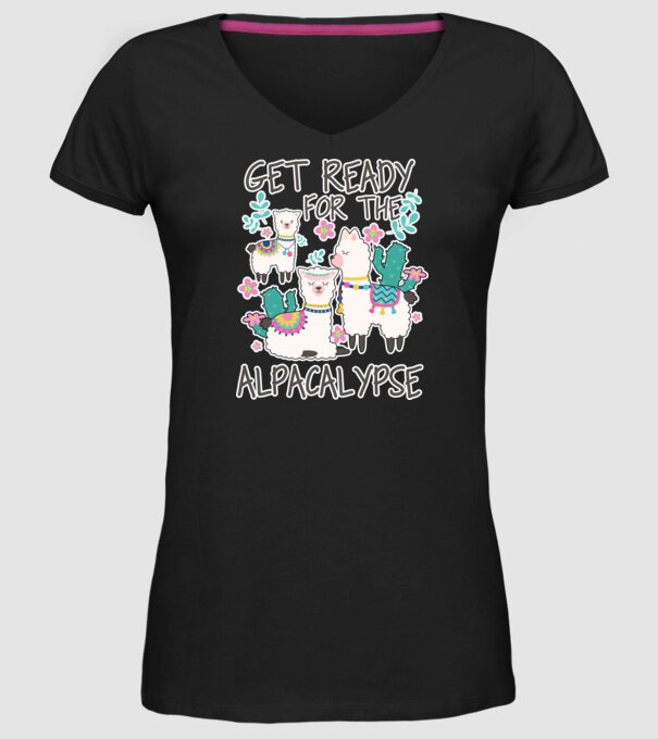 Get ready for the alpacalypse model negru pe tricou