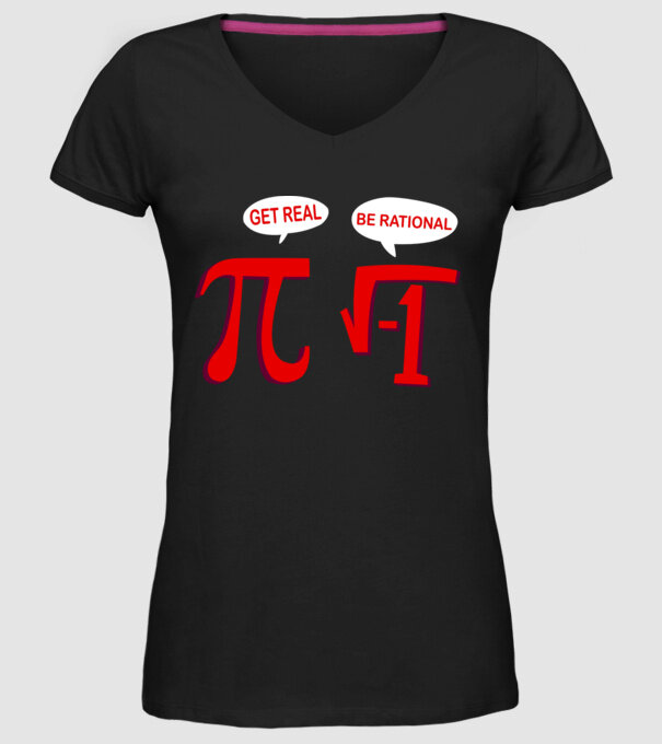 Get real, be rational model negru pe tricou