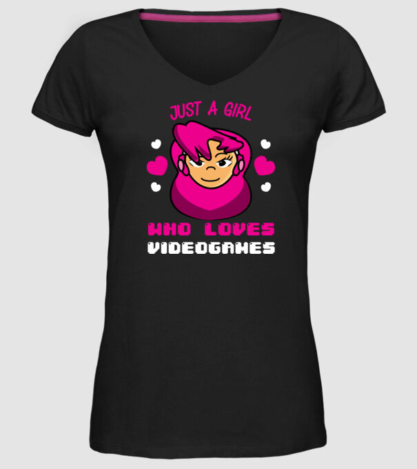 Girl Gamer model negru pe tricou